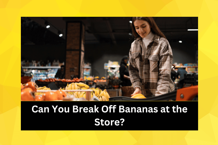Woman puts bananas in a cart while shopping in a grocery store