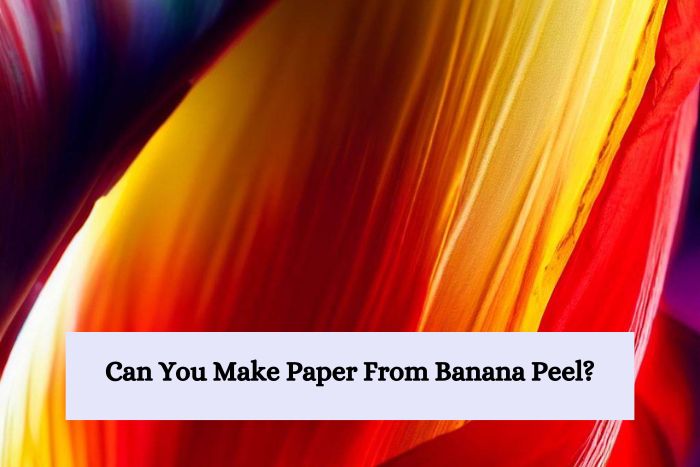 A vibrant banana peel being transformed into a sheet of paper