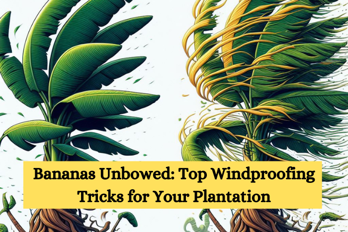 Banana plants swaying in the wind