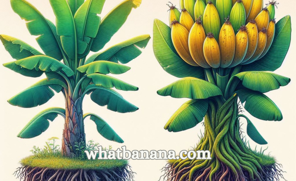 comparison between banana plants