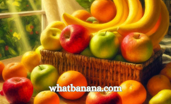 A digital painting of a variety of foods as alternatives to bananas for people with allergies