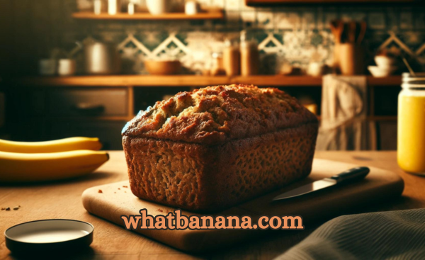 A photograph of banana bread with too much moisture