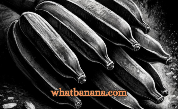 A charcoal drawing of a wild banana variety